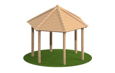 3m Hexagonal Timber Shelter