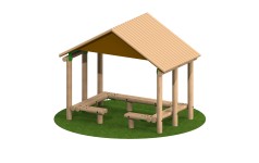 3m x 1.9m Timber Shelter with Seating