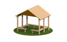 3m x 2.4m Timber Shelter with Seating
