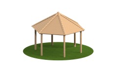 4m Hexagonal Timber Shelter