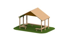 4m Timber Shelter with Seating