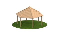 5m Hexagonal Timber Shelter