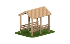 Timber Seating Shelter with Benches