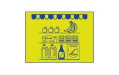 Grocers Shop Shelves Play Panel